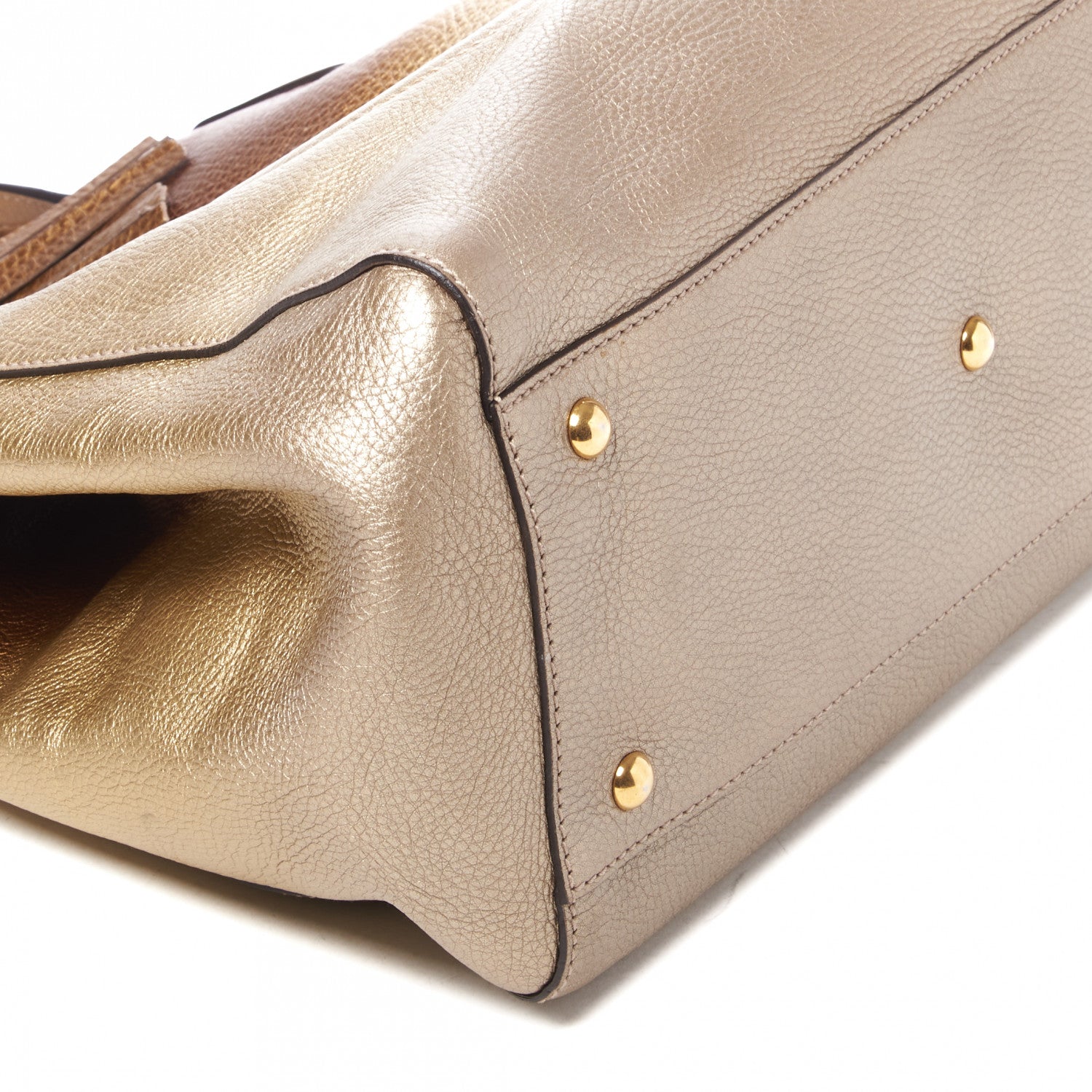 Gucci Metallic Pebbled Calfskin Medium Soho Shoulder Bag Gold Ombre 6 of 9