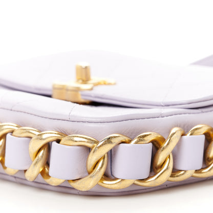 Chanel Calfskin Quilted Small Framing Chain Bag Light Purple 10 of 10