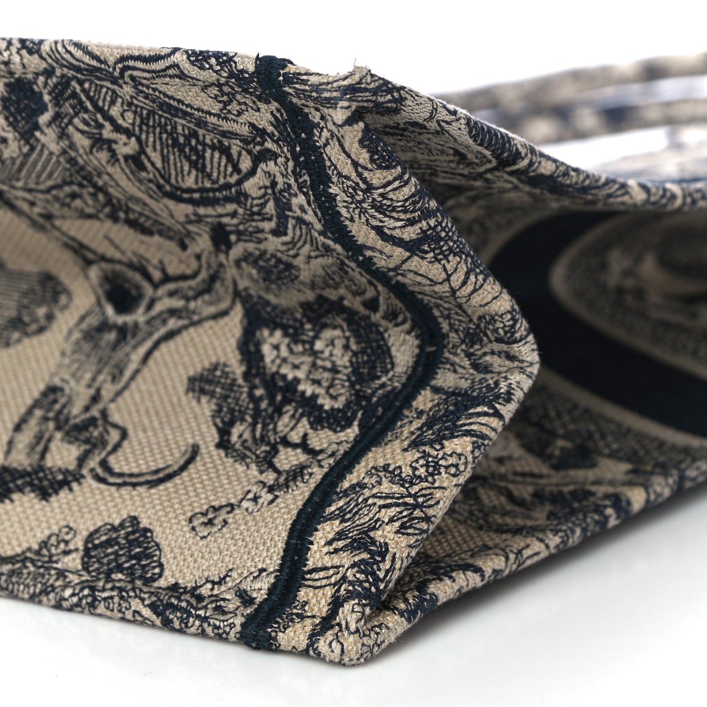 Canvas Embroidered Large Dioriviera Toile De Jouy Book Tote Black