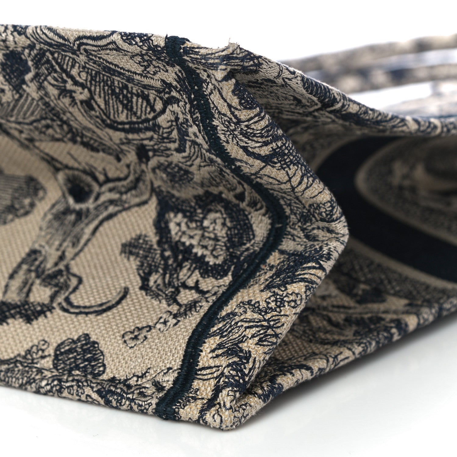 Christian Dior Canvas Embroidered Large Dioriviera Toile De Jouy Book Tote Black 9 of 9