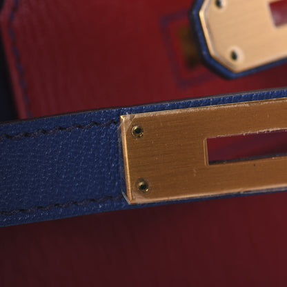 Hermes Chevre Mysore Horseshoe Birkin 30 Rouge Casaque Bleu Brighton 12 of 41