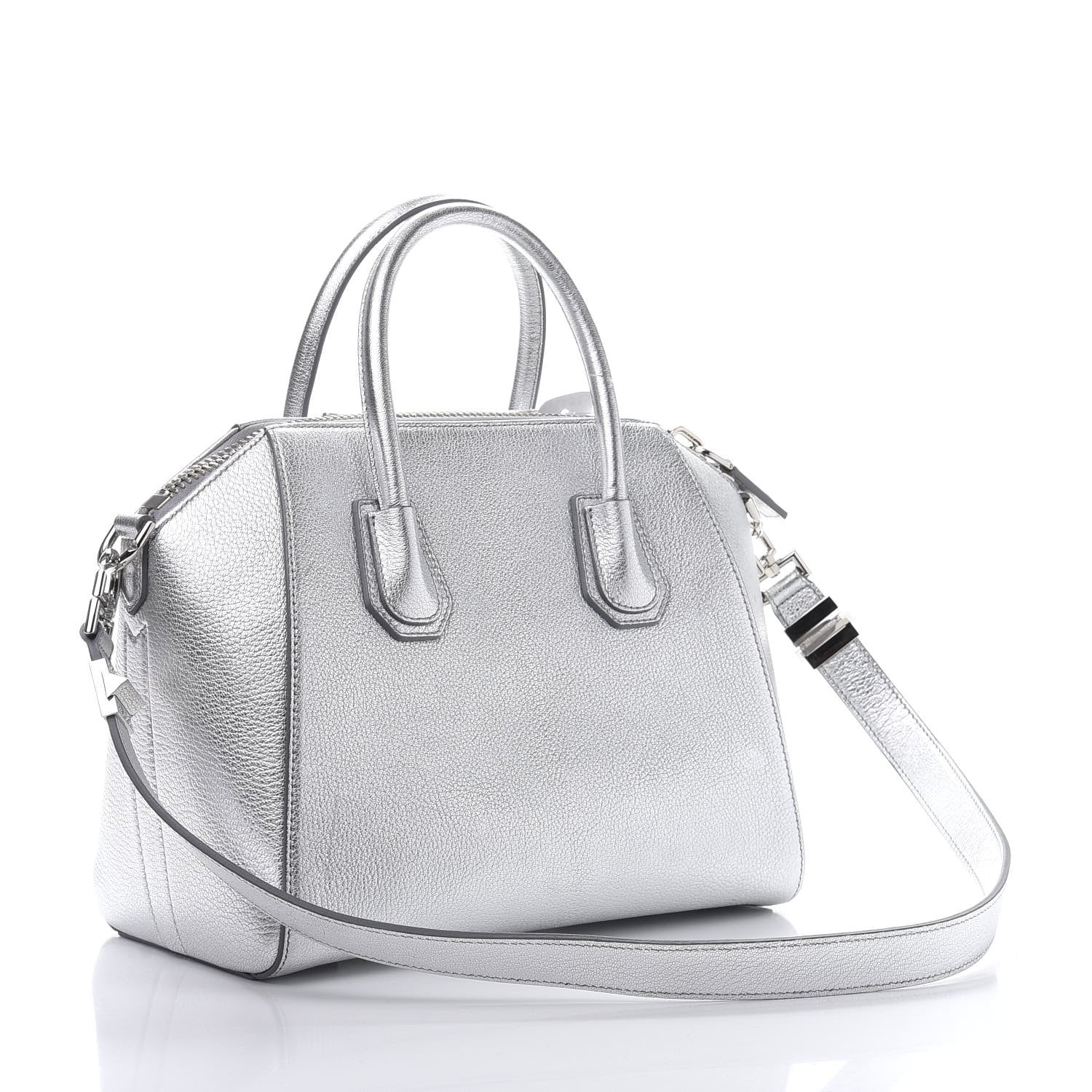 Givenchy Metallic Sugar Goatskin Small Antigona Silver 3 of 13