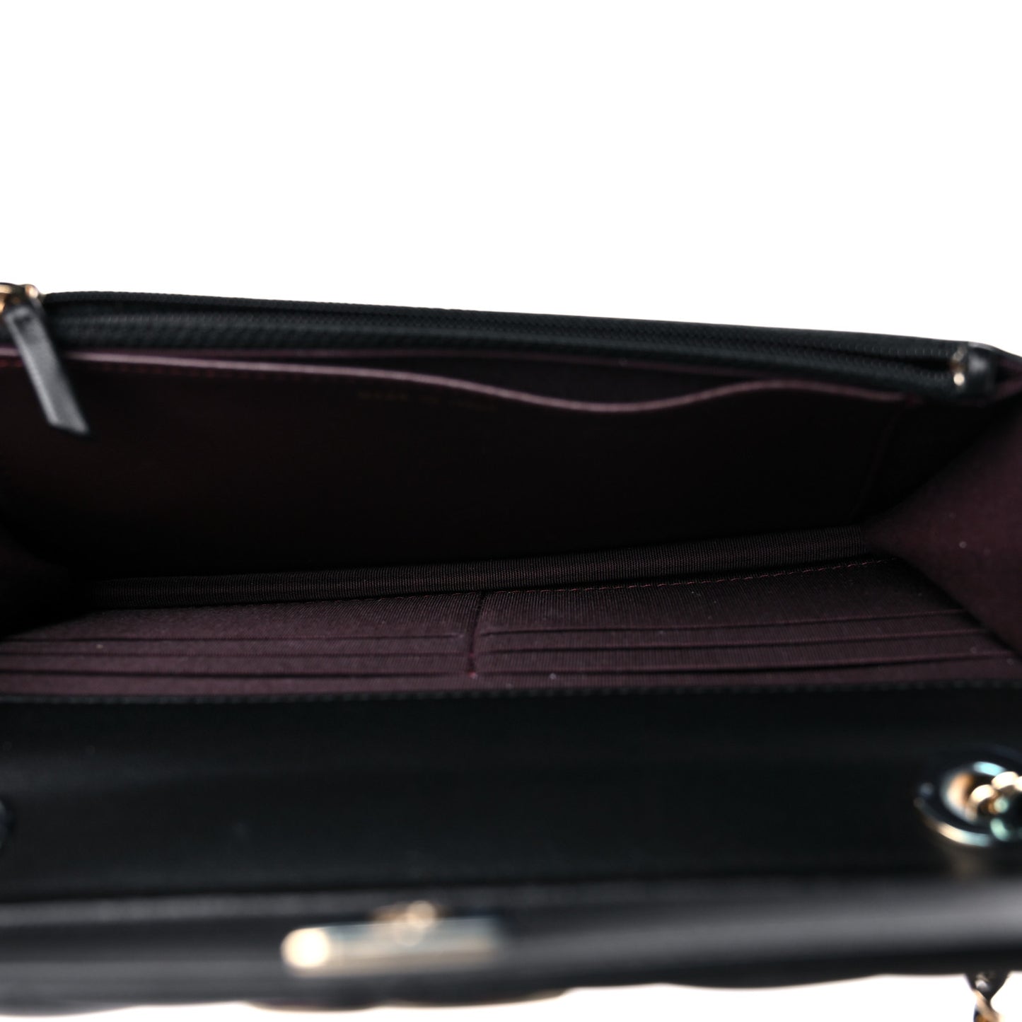 Lambskin Quilted Trendy CC Wallet On Chain WOC Black