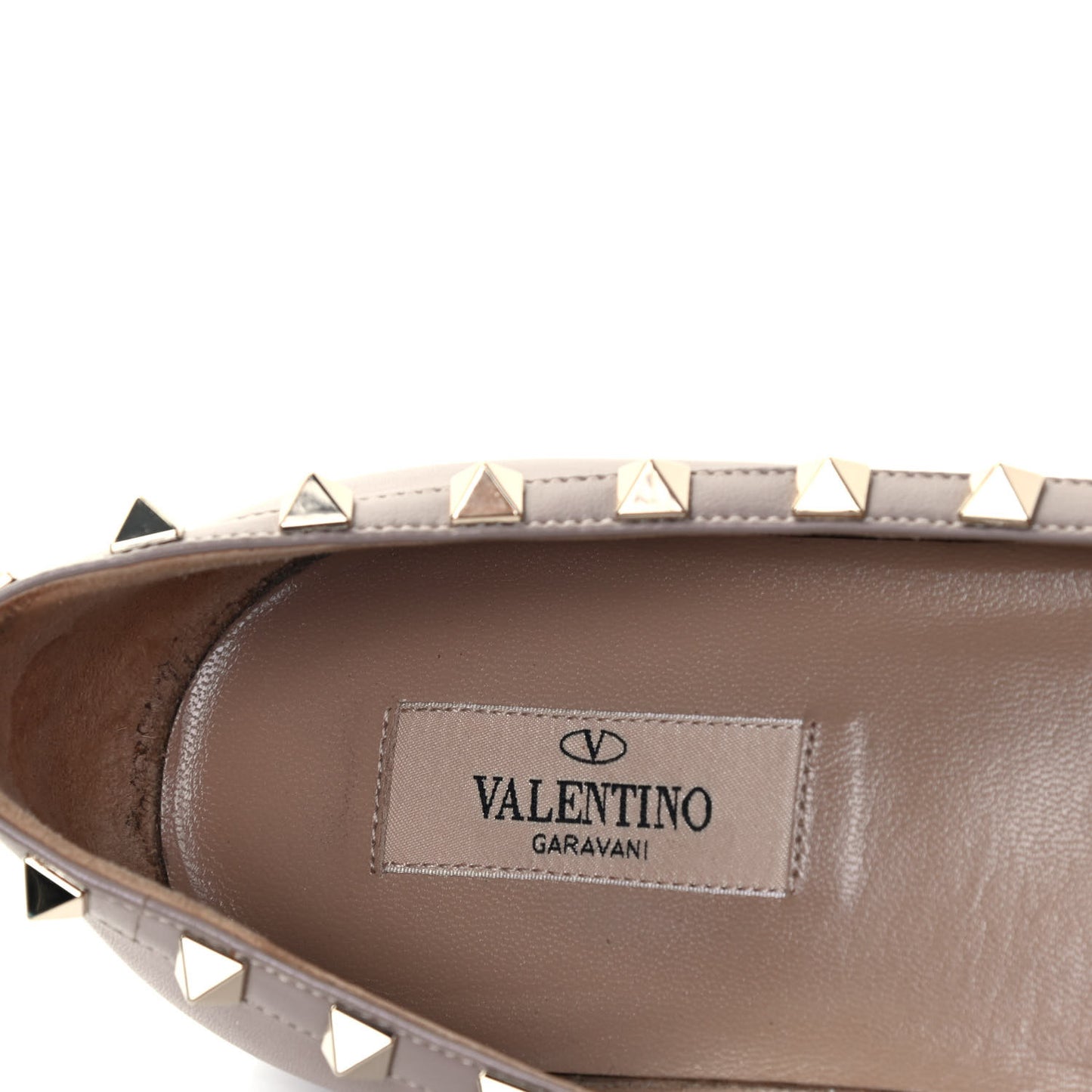 Nappa Rockstud Ballerina Flats 39.5 Poudre