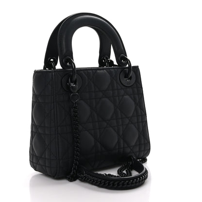 Christian Dior CHRISTIAN DIOR Ultra Matte Calfskin Cannage Mini Lady Dior Black 3 of 10