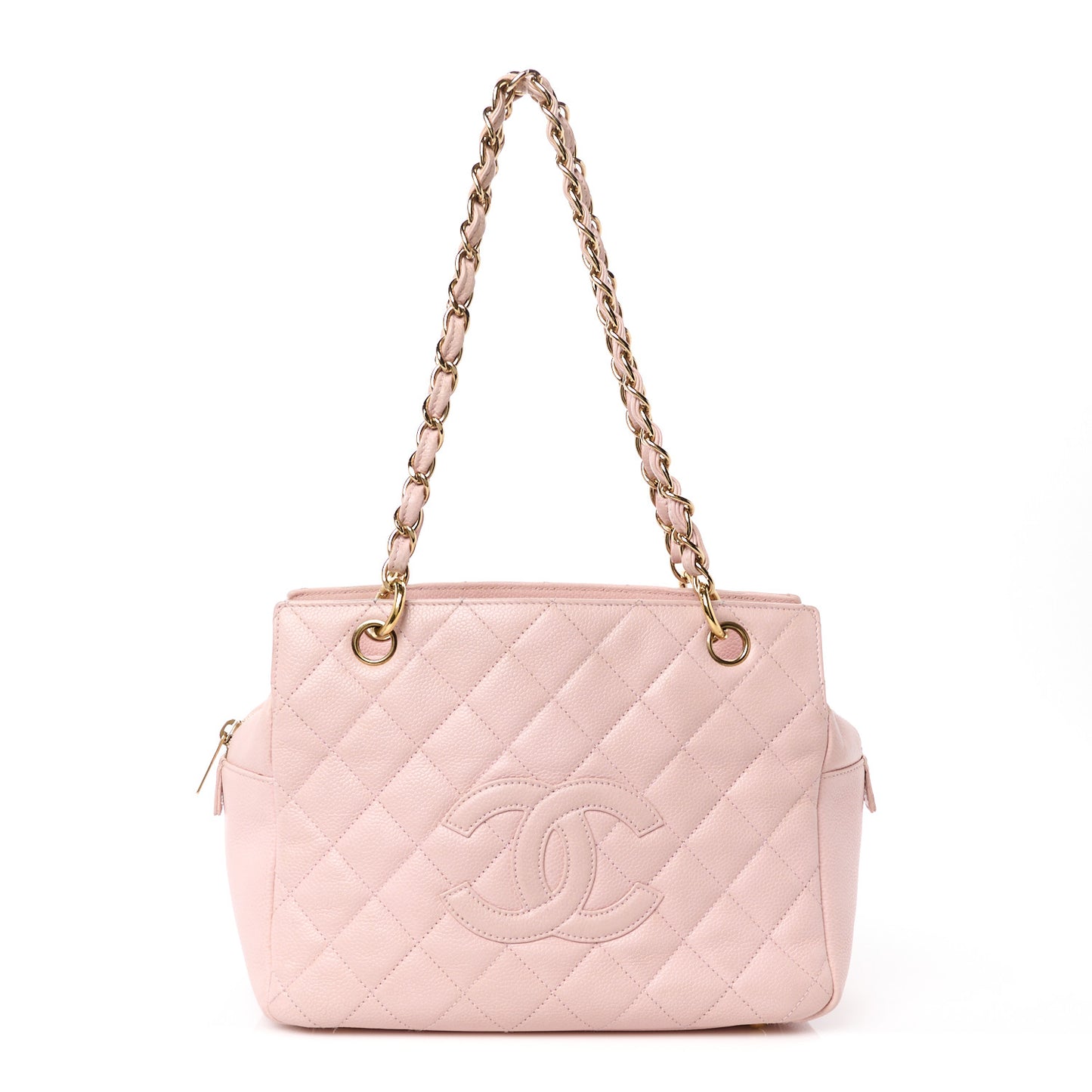 Caviar Quilted Petit Timeless Shopping Tote PTT Light Pink