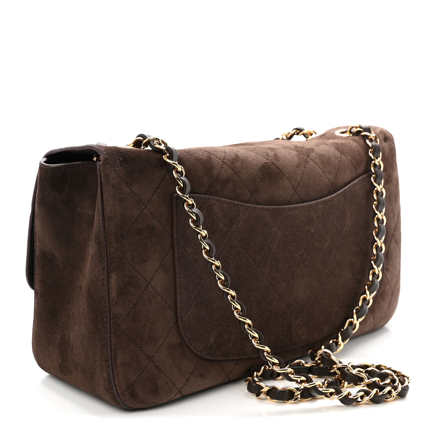 Chanel Suede Calfskin Small Souplissimo Maxi Flap Dark Brown 3 of 10