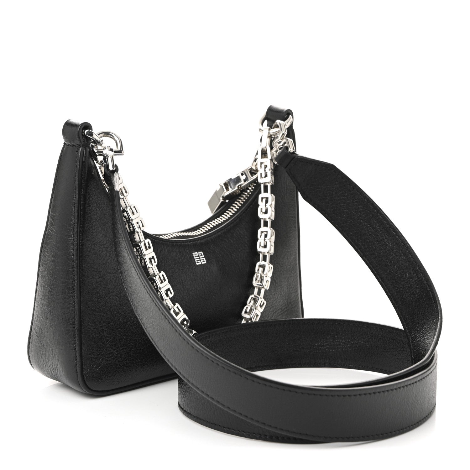Givenchy Smooth Calfskin Mini Moon Cut Out Shoulder Bag Black 3 of 10