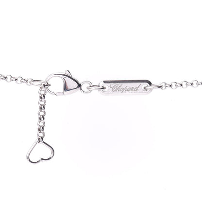 Chopard 18K White Gold Diamond Onyx Happy Hearts Necklace 4 of 4