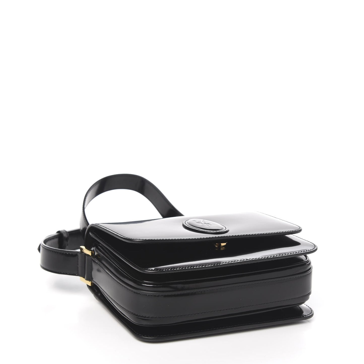 Patent Calfskin Le 61 Shoulder Bag Black
