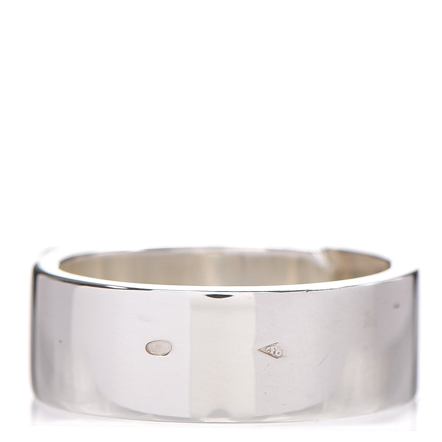 Hermes Sterling Silver 18K Yellow Gold Kelly Cadena Ring 54 6.25 3 of 8