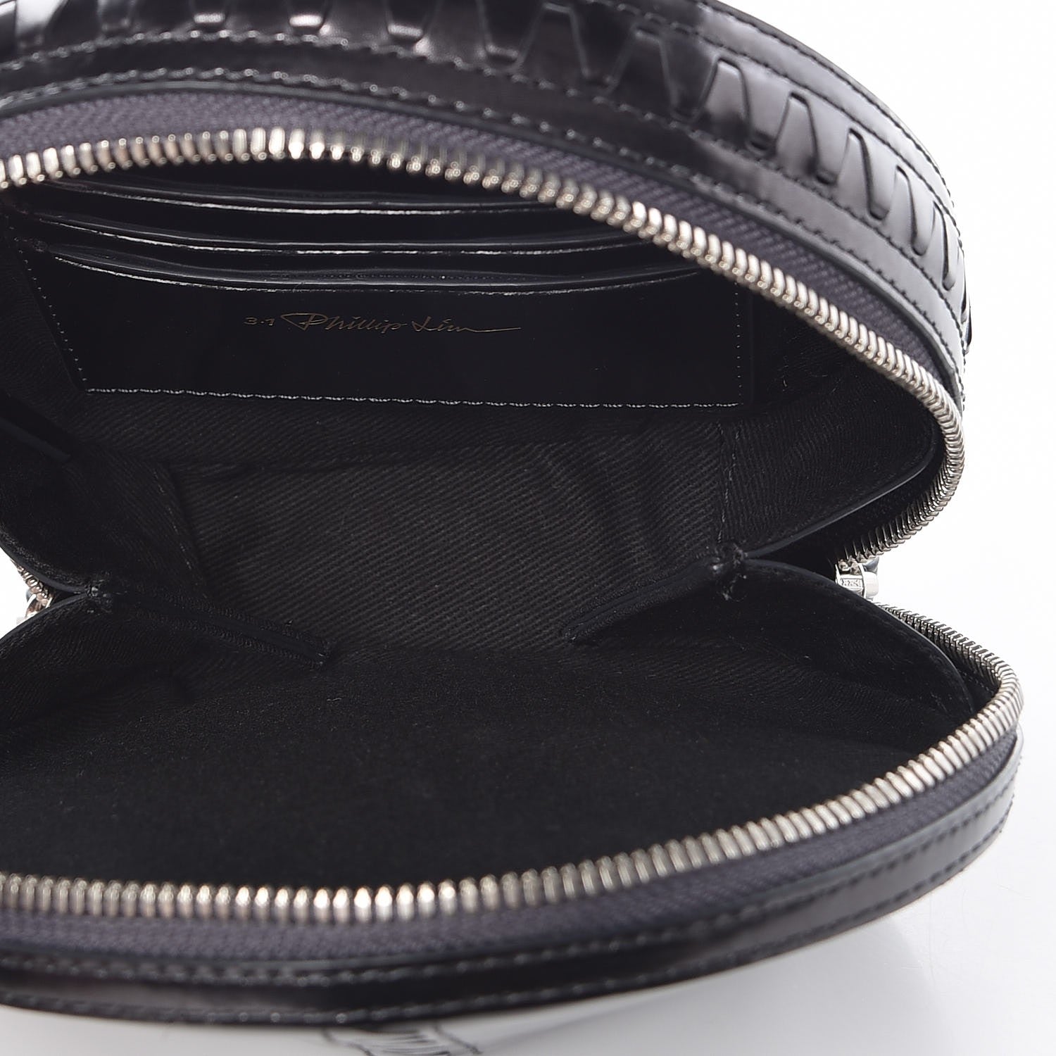 3.1 Phillip Lim 3.1 Metallic Calfskin Alix Circle Clutch Gunmetal 5 of 6