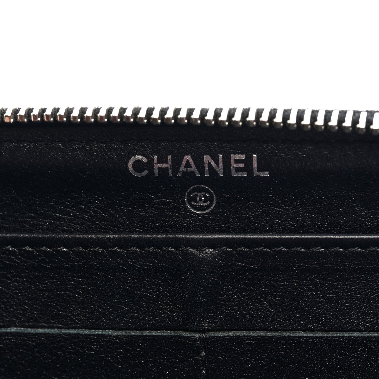 Chanel Patent Quilted Zip Around Wallet Black 6 of 7