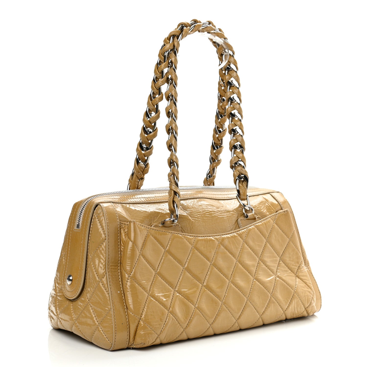 Chanel Patent Quilted Day Glo Flap Bag Beige 3 of 20