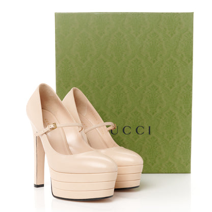 Gucci Malaga Kid Mary Jane Angel Platform High Heel Pumps 36.5 Skin Rose 10 of 10