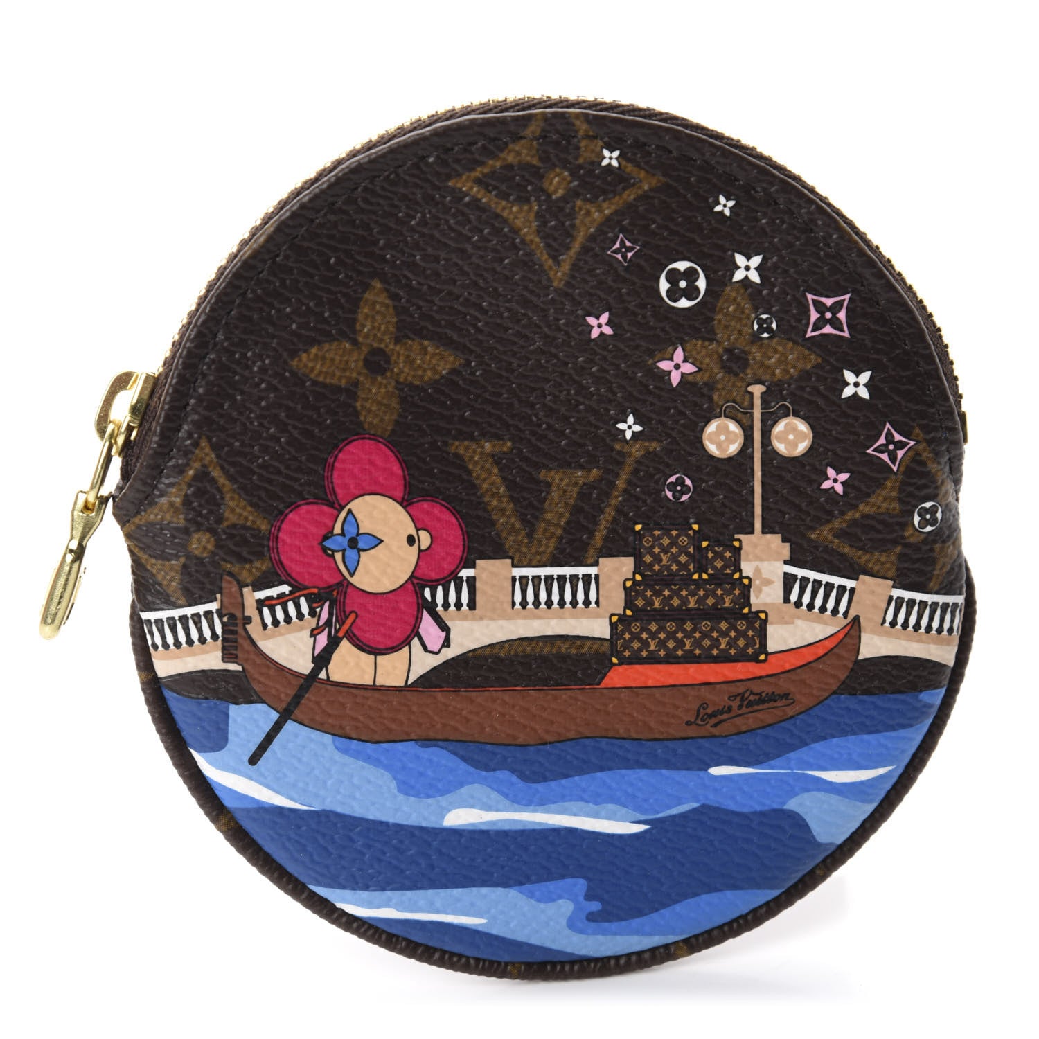 Louis Vuitton Monogram 2019 Christmas Animation Round Coin Purse Blue 1 of 8