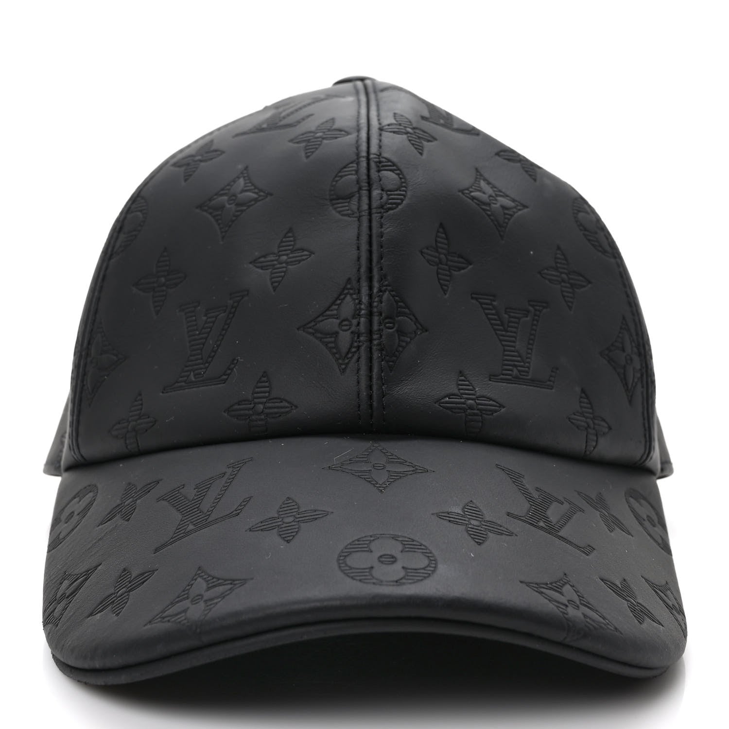 Louis Vuitton Calfskin Monogram Shadow Baseball Cap Black 3 of 9