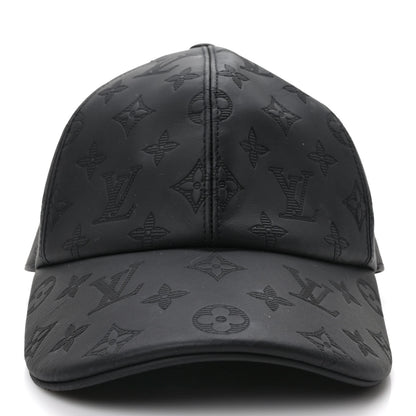 Louis Vuitton Calfskin Monogram Shadow Baseball Cap Black 3 of 9