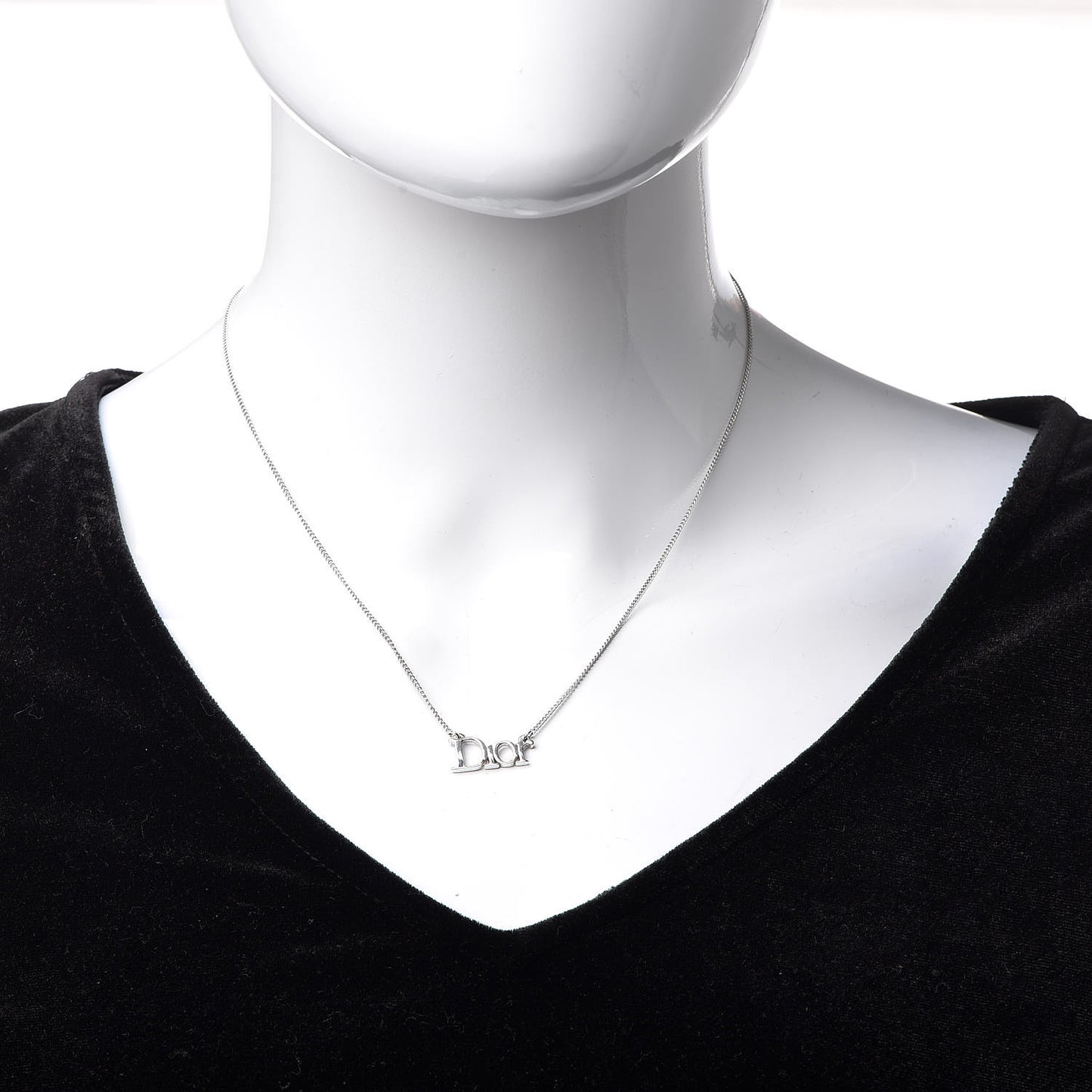 Metal Logo Necklace Silver