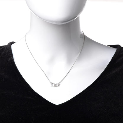 Christian Dior Metal Logo Necklace Silver 2 of 5