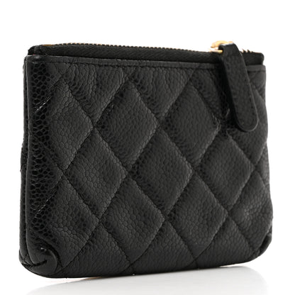 Chanel Caviar Quilted Zipped Key Holder Case Black 3 of 8