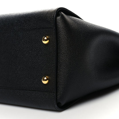 Burberry Soft Grain Calfskin Medium Buckle Tote Black 9 of 9