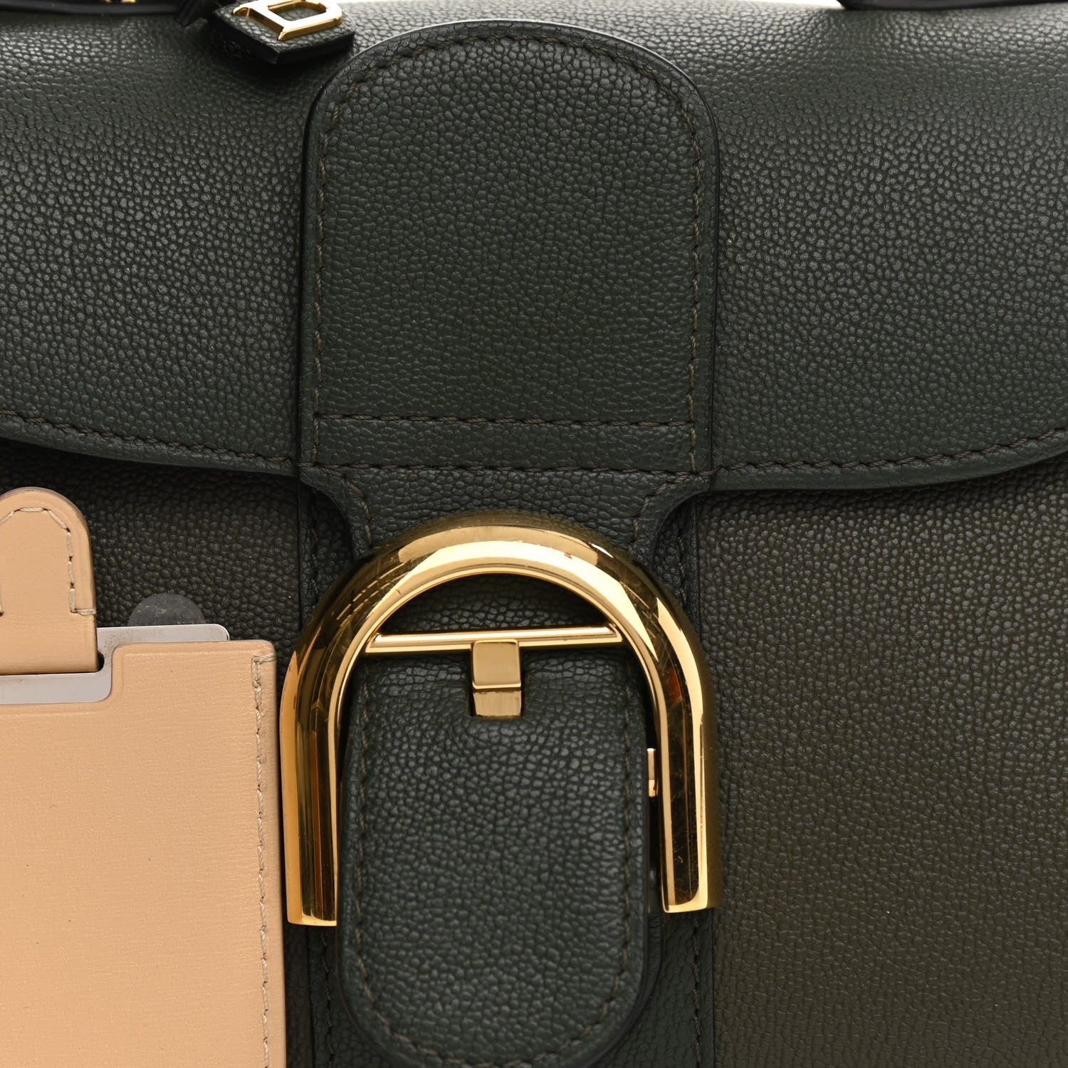 Delvaux Grained Rodeo Calfskin Mini Brillant Camaieux Satchel Kaki 8 of 9