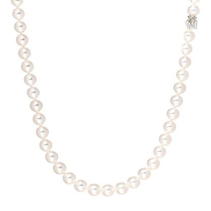 Mikimoto 18K White Gold Akoya Pearl 6-7mm Strand Necklace 17.5" 1 of 4