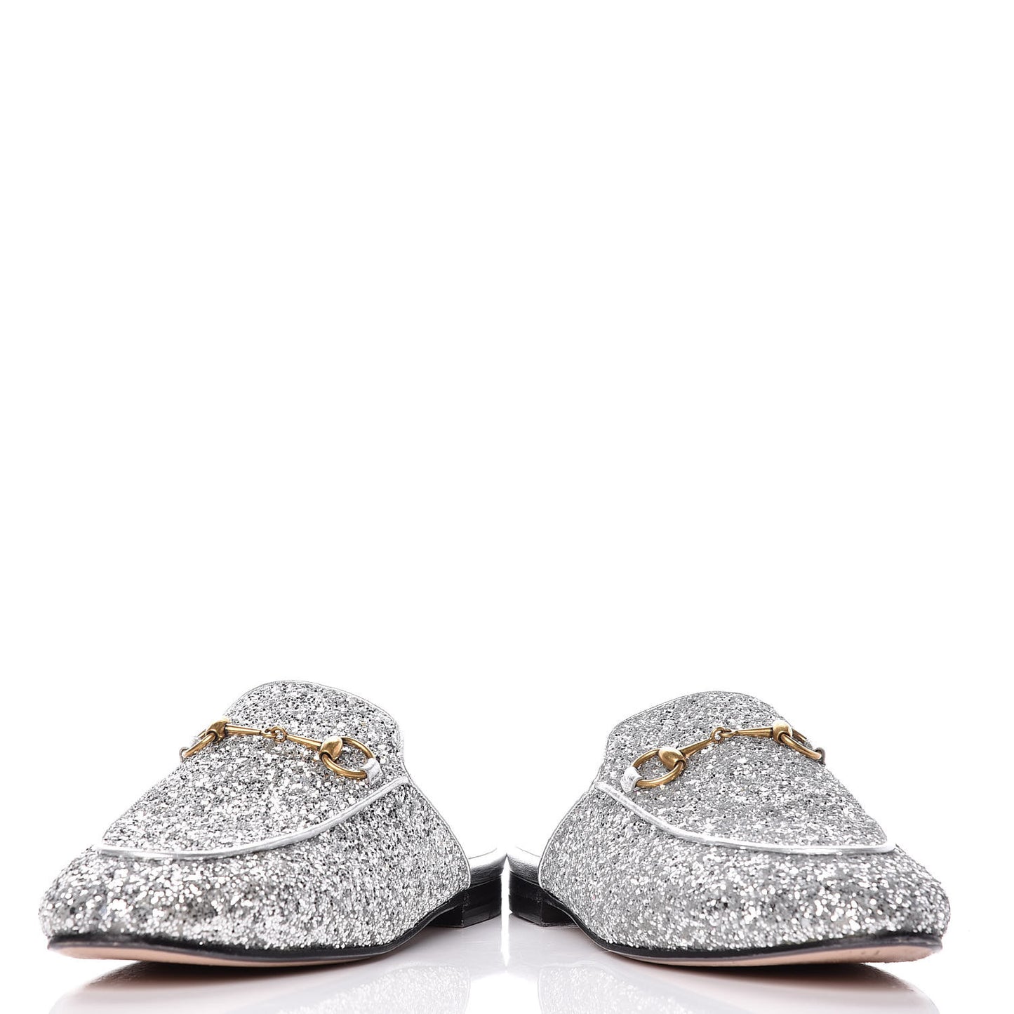 Glitter Womens Princetown Slippers 38 Silver