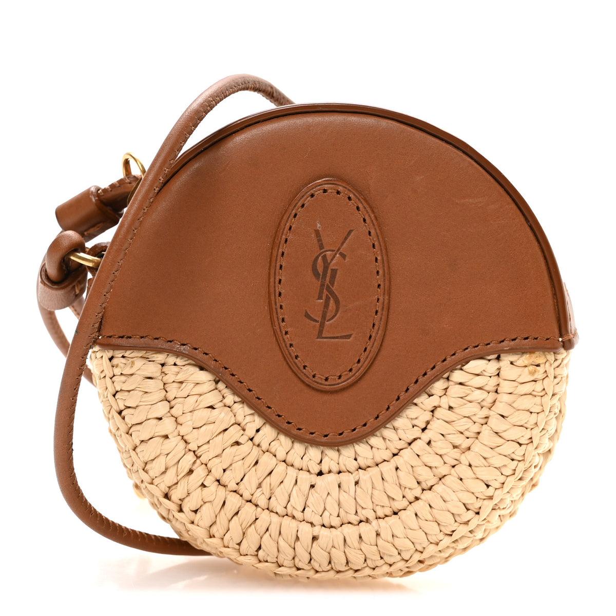 Saint Laurent Raffia Round Camera Bag Beige Naturel 1 of 9