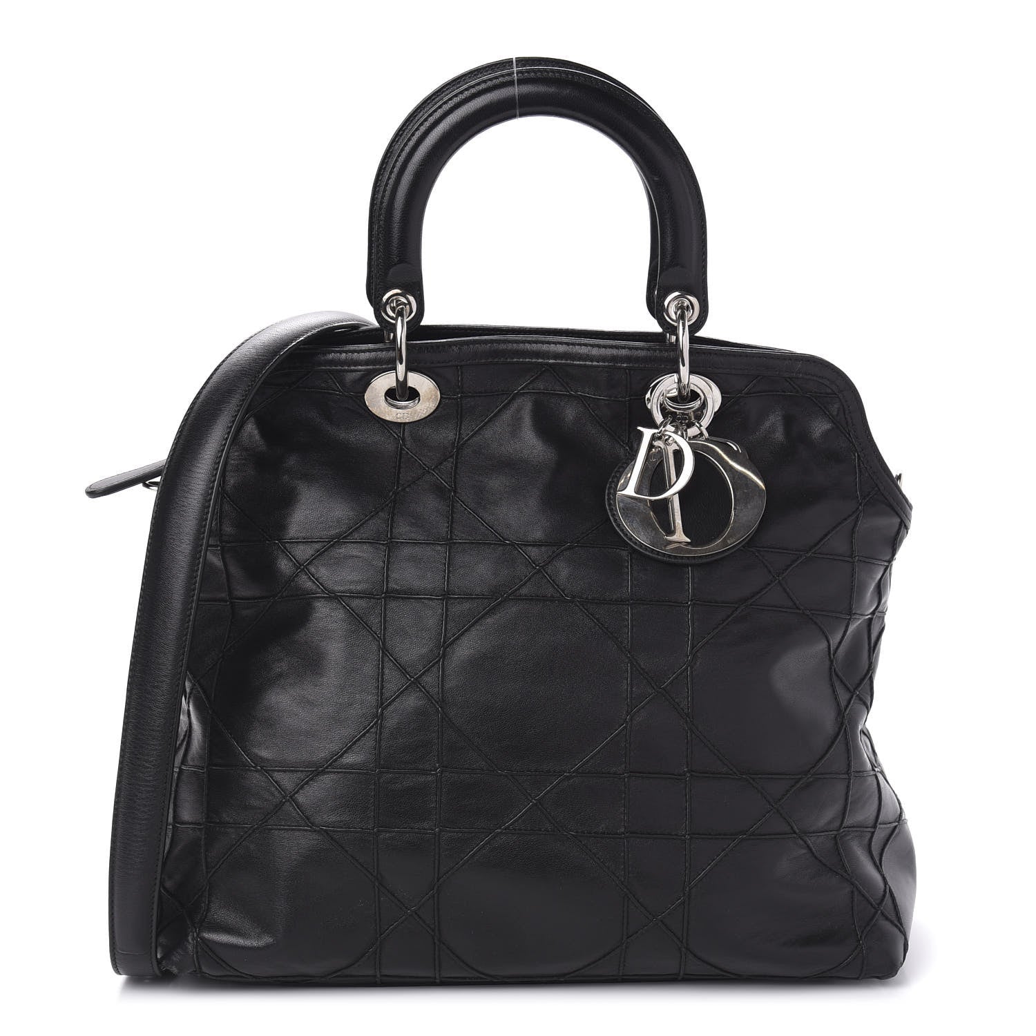 Christian Dior Lambskin Cannage Medium Granville Tote Black 1 of 14