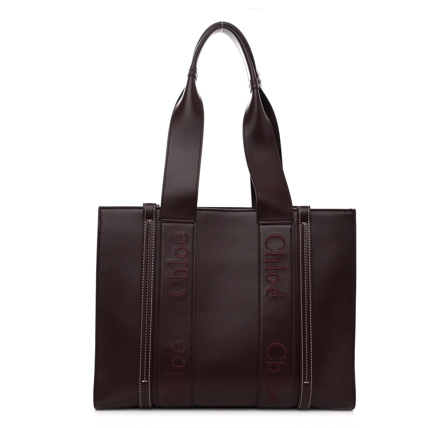 Chloe Calfskin Medium Woody Tote Deep Violine 1 of 10