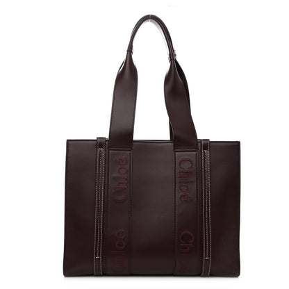 Chloe Calfskin Medium Woody Tote Deep Violine 1 of 10