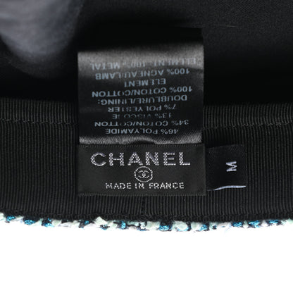 Chanel Metallic Tweed Lambskin CC Cap M Black Blue Multicolor 8 of 9