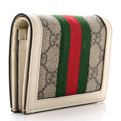 Gucci GG Supreme Monogram Web Queen Margaret Card Case Wallet Beige Mystic White 3 of 16