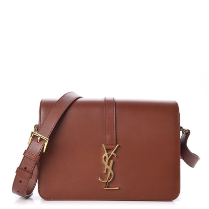 Saint Laurent Smooth Calfskin Medium Classic Monogram Universite Bag Brown 1 of 8