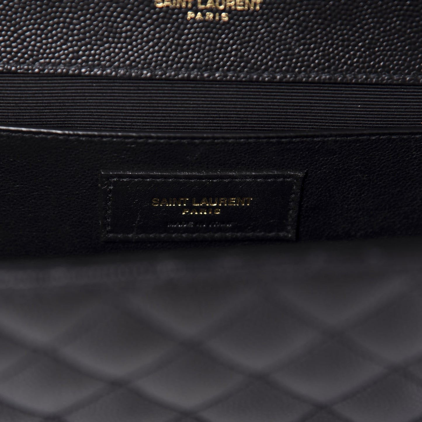 Grain De Poudre Textured Mixed Matelasse Triquilt Medium Monogram Satchel Black