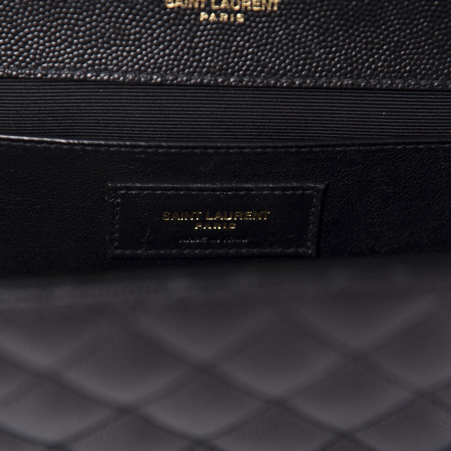 Saint Laurent Grain De Poudre Textured Mixed Matelasse Triquilt Medium Monogram Satchel Black 9 of 11