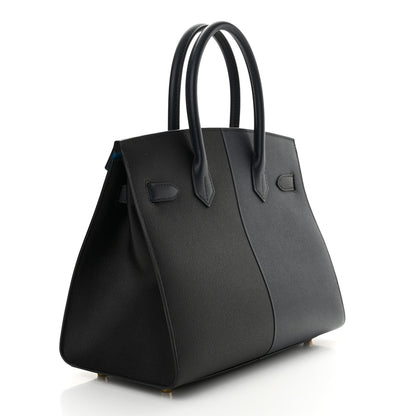 Hermes Epsom Casaque Birkin Sellier 30 Bleu Indigo Black Bleu Frida 2 of 11