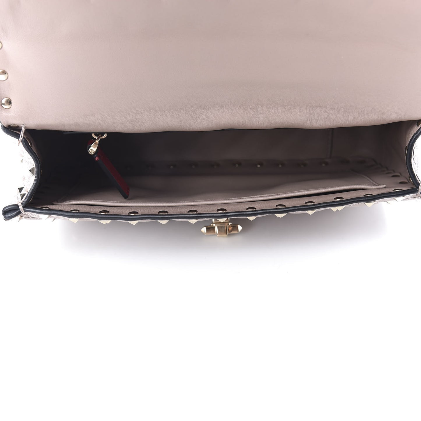 Lambskin Medium Rockstud Spike Shoulder Bag Poudre