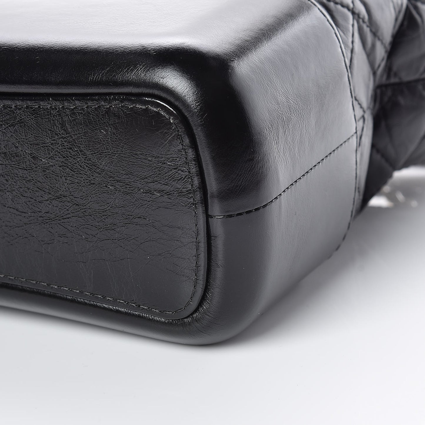 Aged Calfskin Quilted Medium Gabrielle Hobo Black