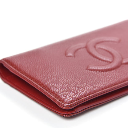 Chanel Caviar Timeless CC Yen Wallet Red 8 of 11