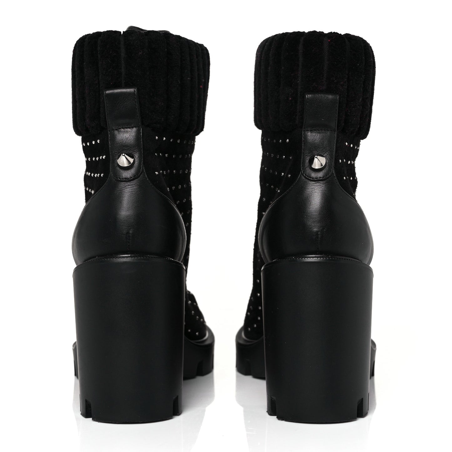Calfskin Studded Dakita Lug 70 Boots 38 Black