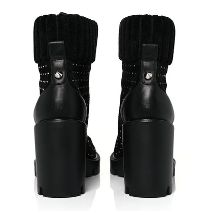 Christian Louboutin Calfskin Studded Dakita Lug 70 Boots 38 Black 5 of 7