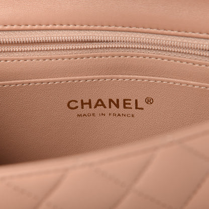 Chanel Lambskin Quilted Mini Top Handle Rectangular Flap Beige 8 of 10