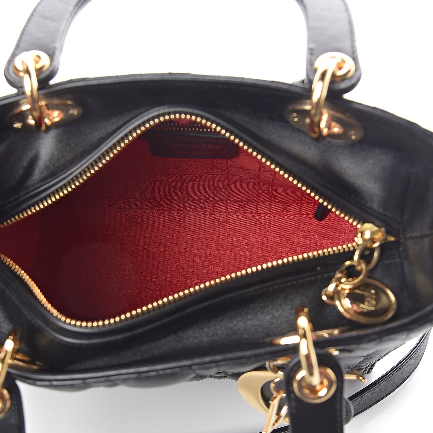 Lambskin Cannage Medium Lady Dior Black