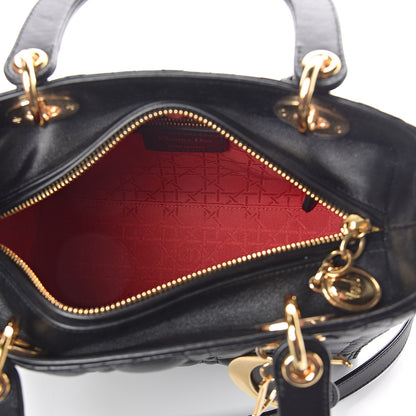 Christian Dior Lambskin Cannage Medium Lady Dior Black 4 of 7