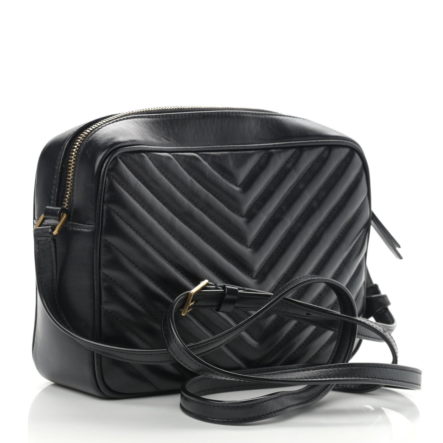 Calfskin Matelasse Monogram Lou Camera Bag Black
