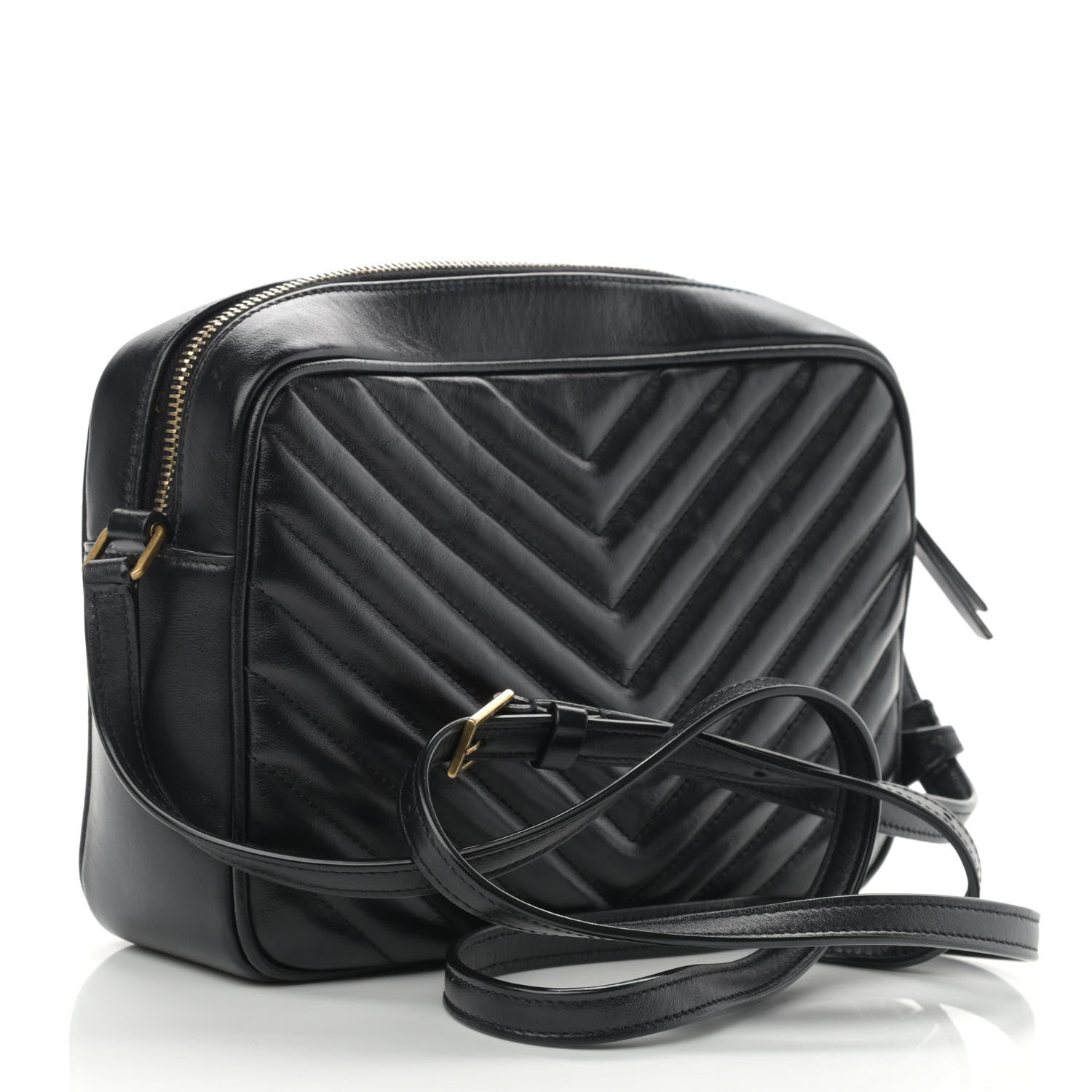 Saint Laurent Calfskin Matelasse Monogram Lou Camera Bag Black 3 of 10
