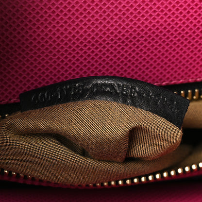 Fendi Goatskin Large Peekaboo Iconic Satchel Black Lampone 8 of 10